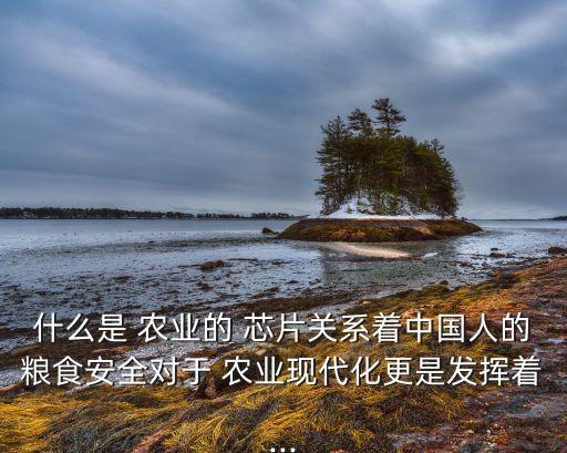 什么号称农业芯片,农业科技研究必须用芯片卡取代磁卡