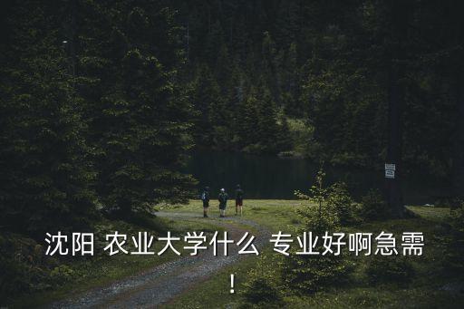  沈阳 农业大学什么 专业好啊急需!