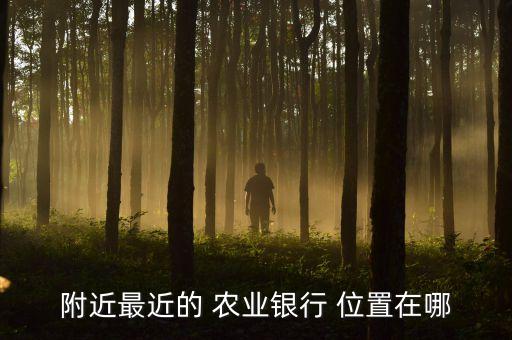 附近最近的 农业银行 位置在哪