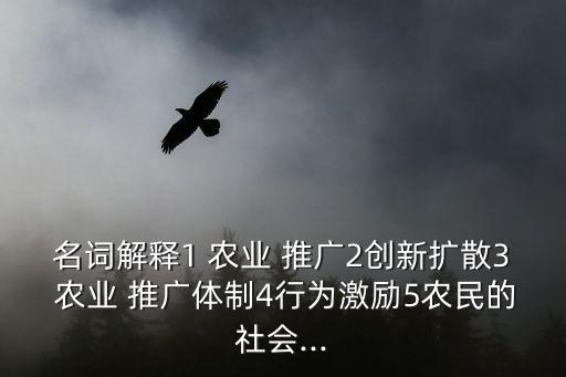 名词解释1 农业 推广2创新扩散3 农业 推广体制4行为激励5农民的社会...