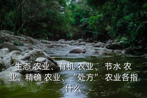 生态 农业、有机 农业、 节水 农业、精确 农业、“处方” 农业各指什么