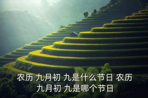  农历 九月初 九是什么节日 农历 九月初 九是哪个节日