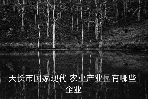 天长市国家现代 农业产业园有哪些 企业