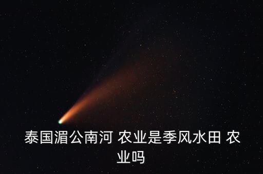 泰国湄公南河 农业是季风水田 农业吗