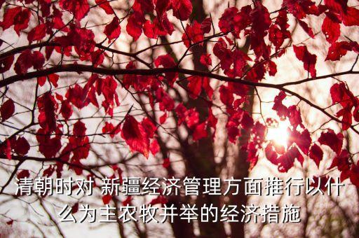新疆农业什么为主,清代新疆以农业为主要经济措施进行经济管理