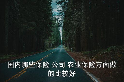 国内哪些保险 公司 农业保险方面做的比较好