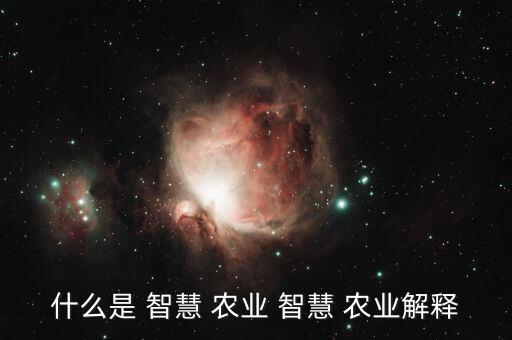 什么是 智慧 农业 智慧 农业解释