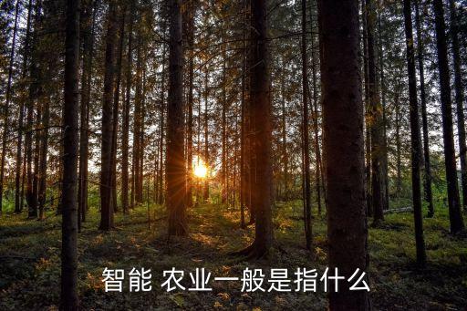  智能 农业一般是指什么