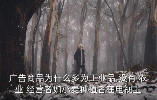 广告商品为什么多为工业品,没有 农业 经营者如小麦种植者在电视上