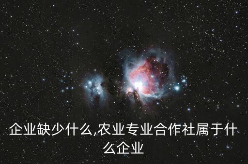 农业企业缺少什么,农业专业合作社属于什么企业