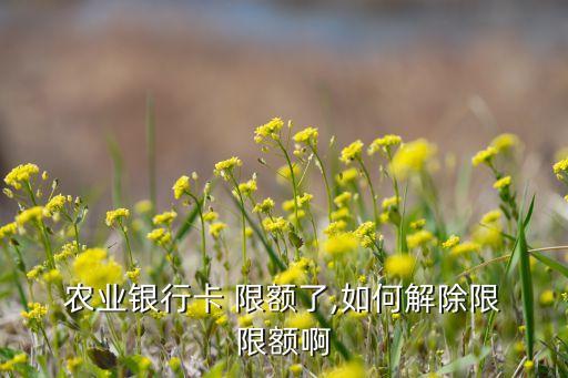 农业银行限额通知怎么取消