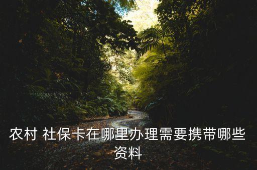 农业银行社保卡需要什么