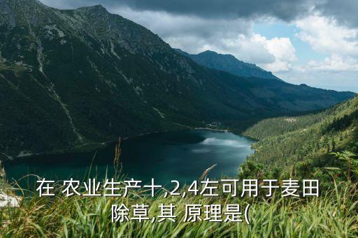 现代化农业怎么除草的原理