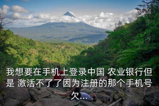 农业银行激活不了怎么回事