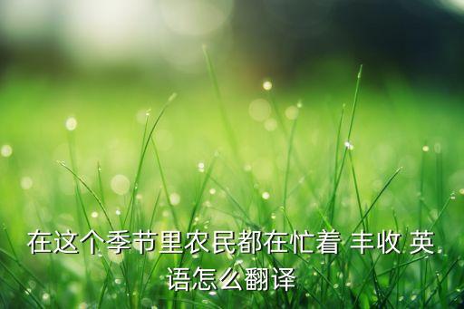 丰收农业用英语怎么说写,山东农业工程学院英语怎么说