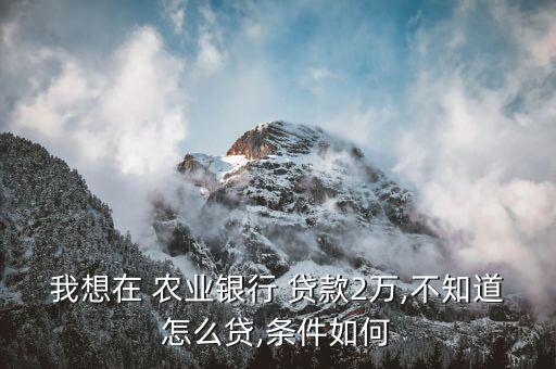 农业银行怎么贷款最划算,当地农业银行怎么贷款