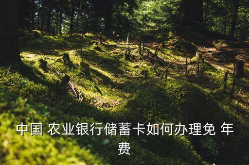 农业银行怎么申请取消年费