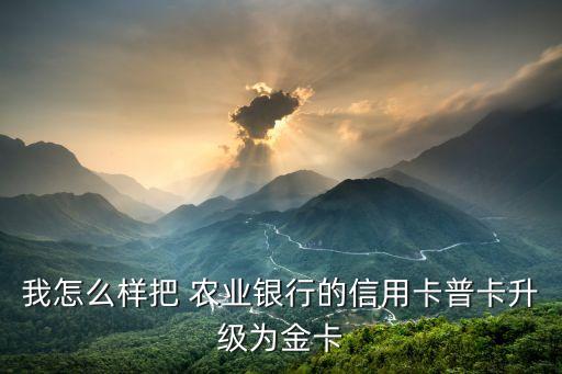 农业银行怎么升星级客户