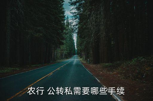 农业银行手机公转私怎么操作