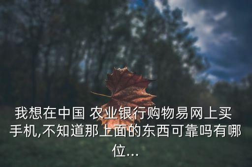 农业银行商城手机怎么买,中国移动手机商城农业银行店