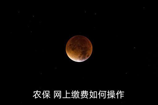 农业保险网上怎么缴,农保在手机上怎么缴费