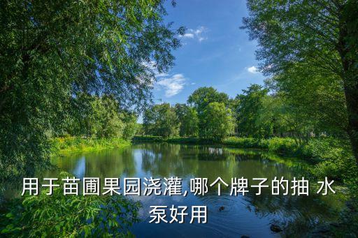 农业灌溉水泵怎么选