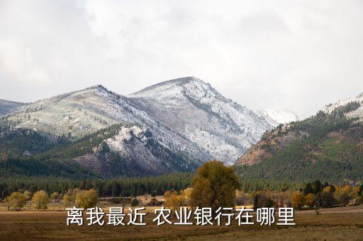 农业银行地址怎么查,查最近的农业银行地址