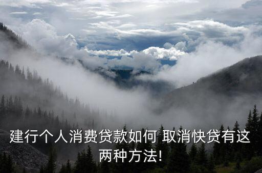 农业银行快e贷怎么取消