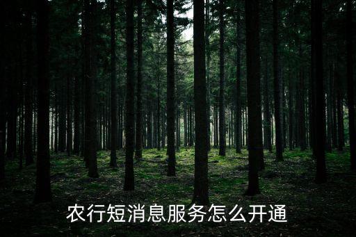 农业银行短信激活怎么弄,为什么农业银行激活短信发不出去