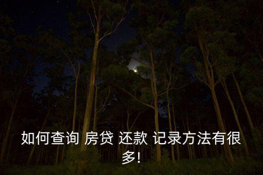 怎么看农业房贷还款记录,广发银行app怎么看房贷还款详细
