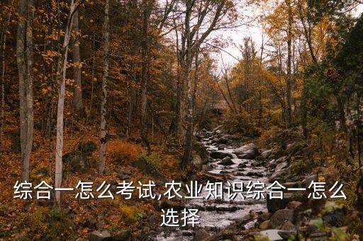 农业综合一怎么考试,农业知识综合一怎么选择