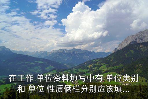 农业企业单位性质怎么填,单位性质怎么填