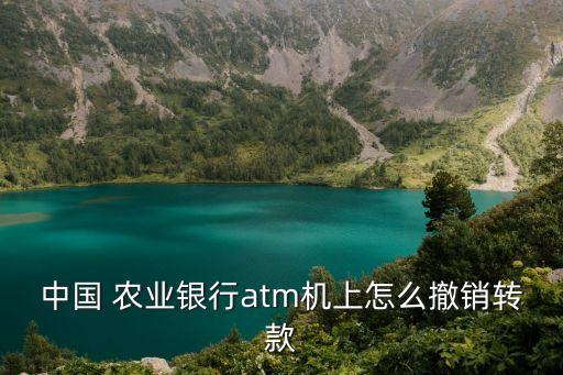 农业银行交易怎么取消交易