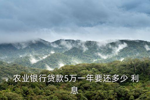 农业银行借贷怎么还利息