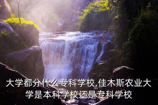 农业大学都分什么专科学校,佳木斯农业大学是本科学校还是专科学校