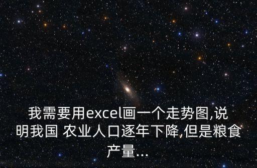 我需要用excel画一个走势图,说明我国 农业人口逐年下降,但是粮食产量...