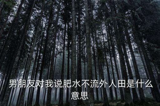  男朋友对我说肥水不流外人田是什么意思