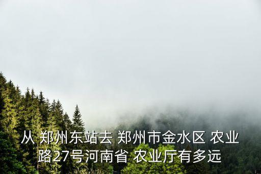 从 郑州东站去 郑州市金水区 农业路27号河南省 农业厅有多远