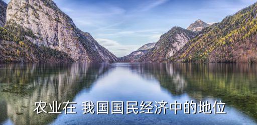  农业在 我国国民经济中的地位
