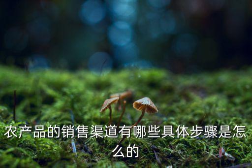 农产品的销售渠道有哪些具体步骤是怎么的