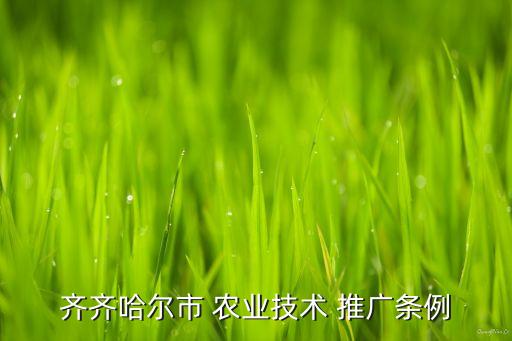 齐齐哈尔市 农业技术 推广条例