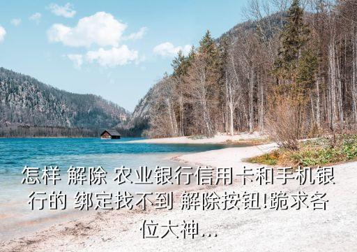 农业卡绑定五个卡怎么解除