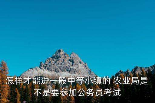 怎样才能进一般中等小镇的 农业局是不是要参加公务员考试