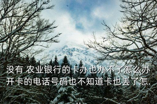 农业银行不开卡怎么办