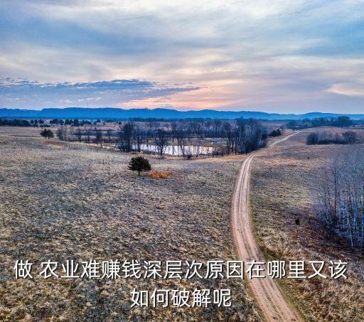 农业是怎么亏损的