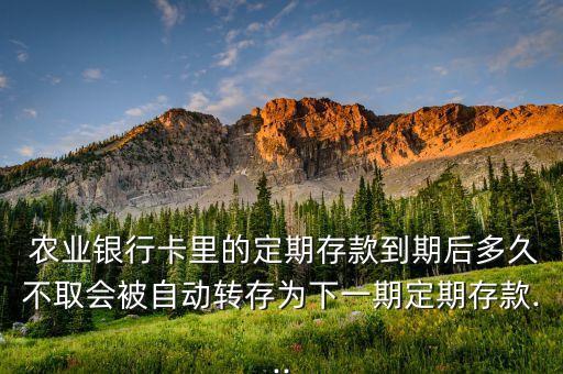 农业银行续取什么意思