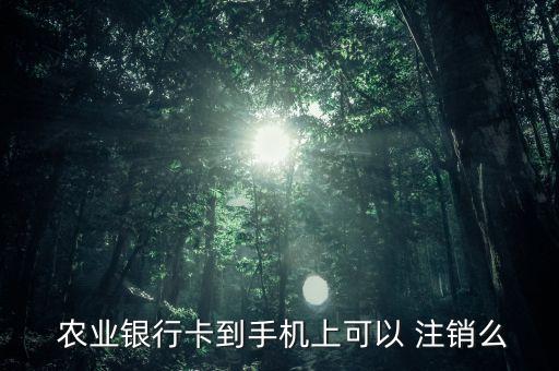 农业银行软件怎么注销