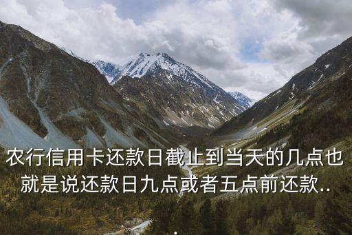农行信用卡还款日截止到当天的几点也就是说还款日九点或者五点前还款...
