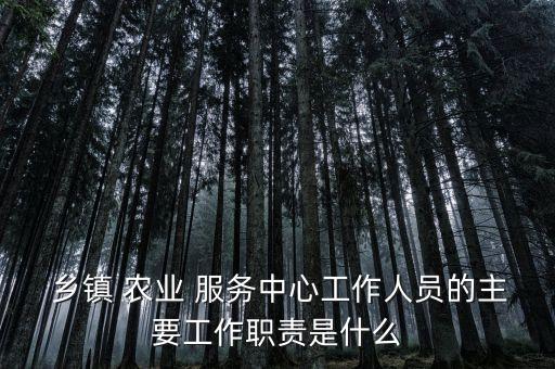 乡镇农业服务中心怎么样,请问农业服务中心怎么样