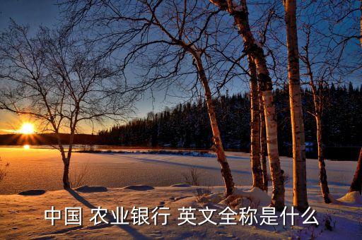 这个农业银行 英文怎么读,中国农业银行的英文名称